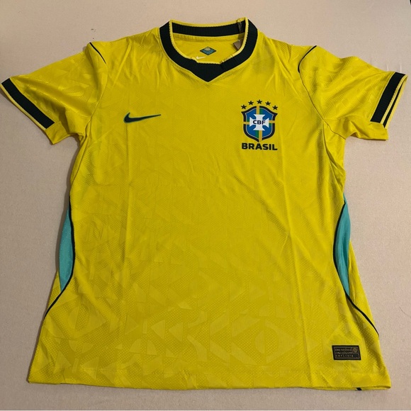 Nike Other - Nike Yellow Brazil National Team Soccer Jersey with Teal Accents